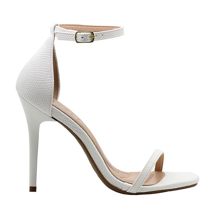 sandalias salto alto fino branca