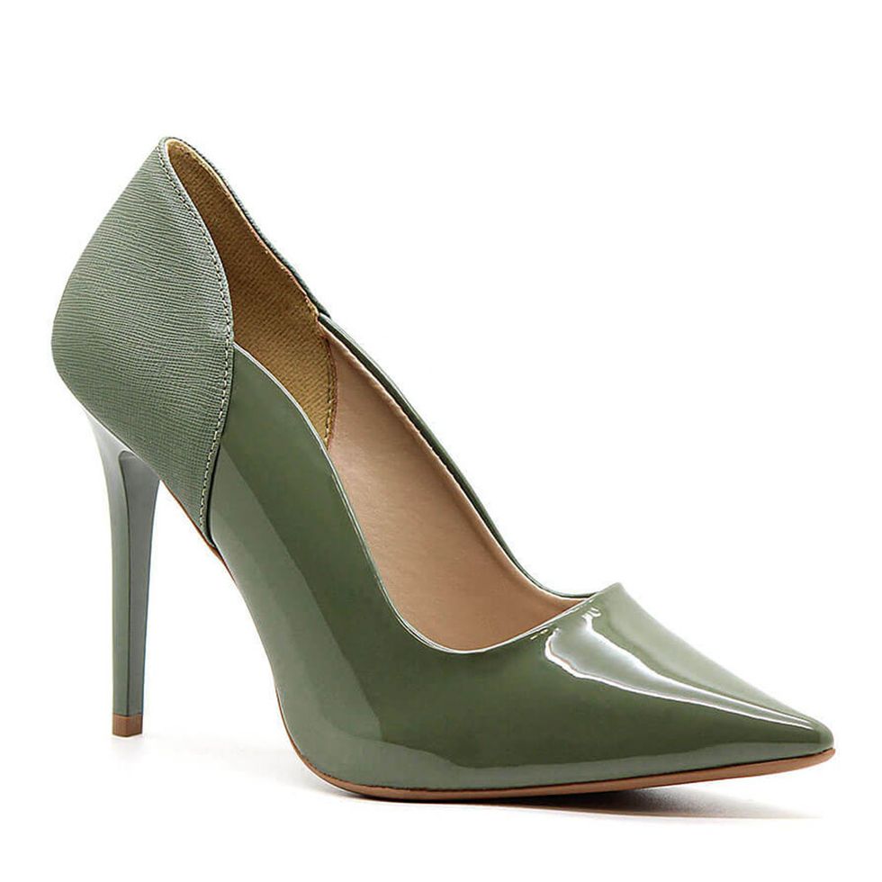 scarpin verde militar