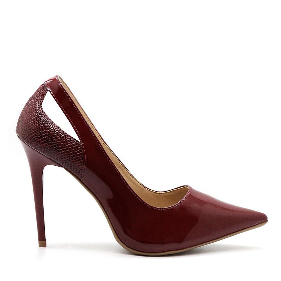 scarpin vinho verniz