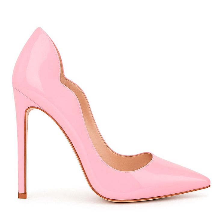 Scarpin Royalz Verniz Salto Alto Fino Celine Curvas Rosa Bebê