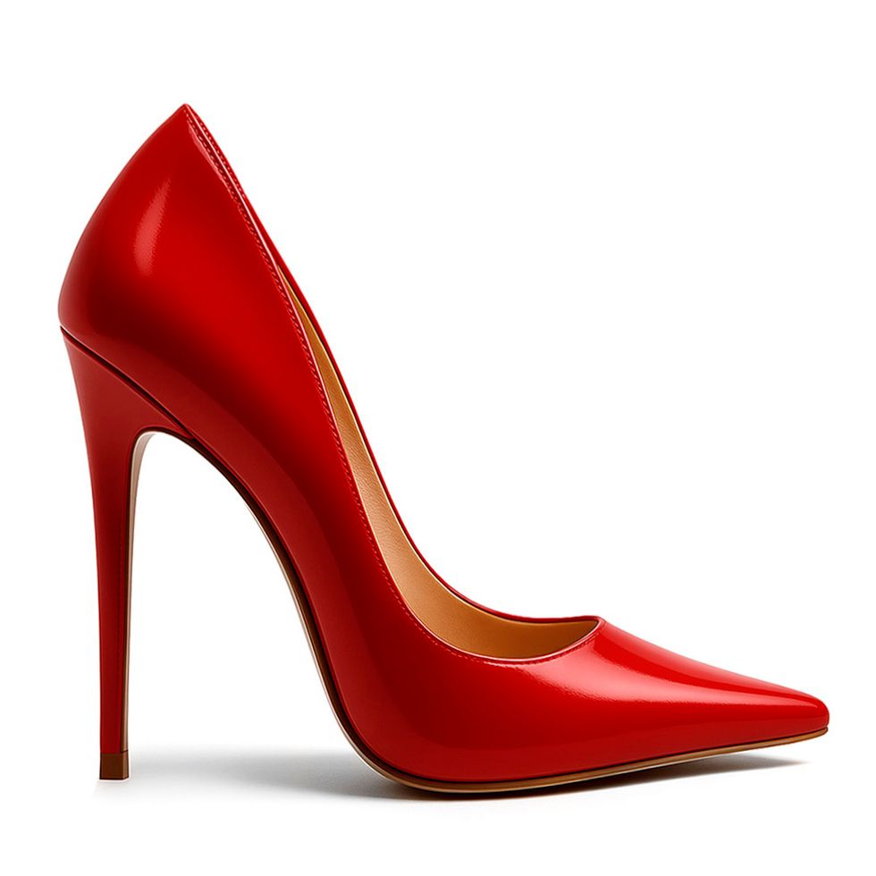 Sapato Feminino Scarpin Sapato Salto Grosso Vermelho Scarpin